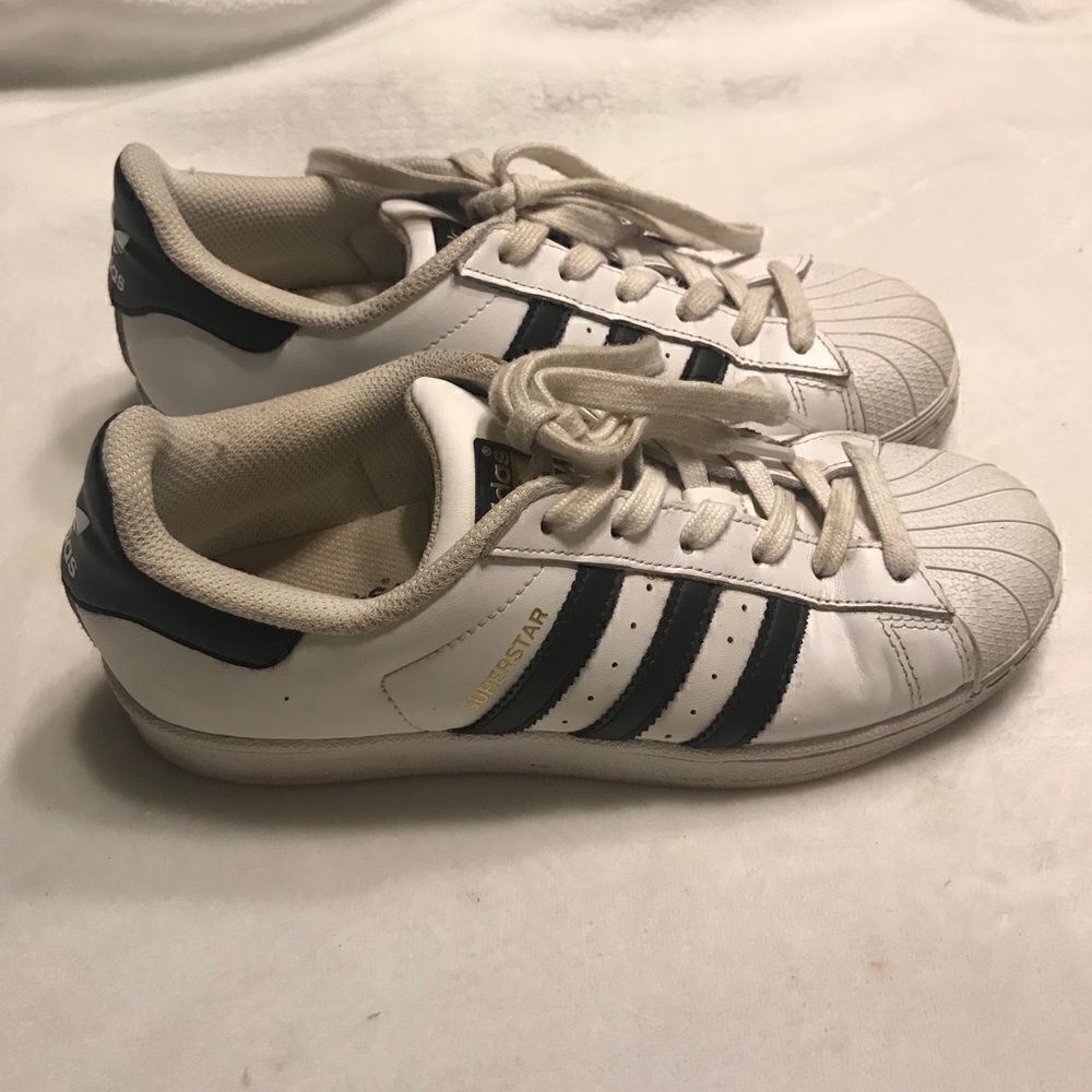 Adidas Superstar White with Black Stripes Shoes